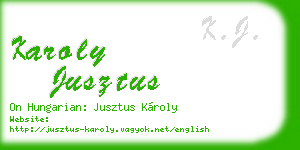 karoly jusztus business card